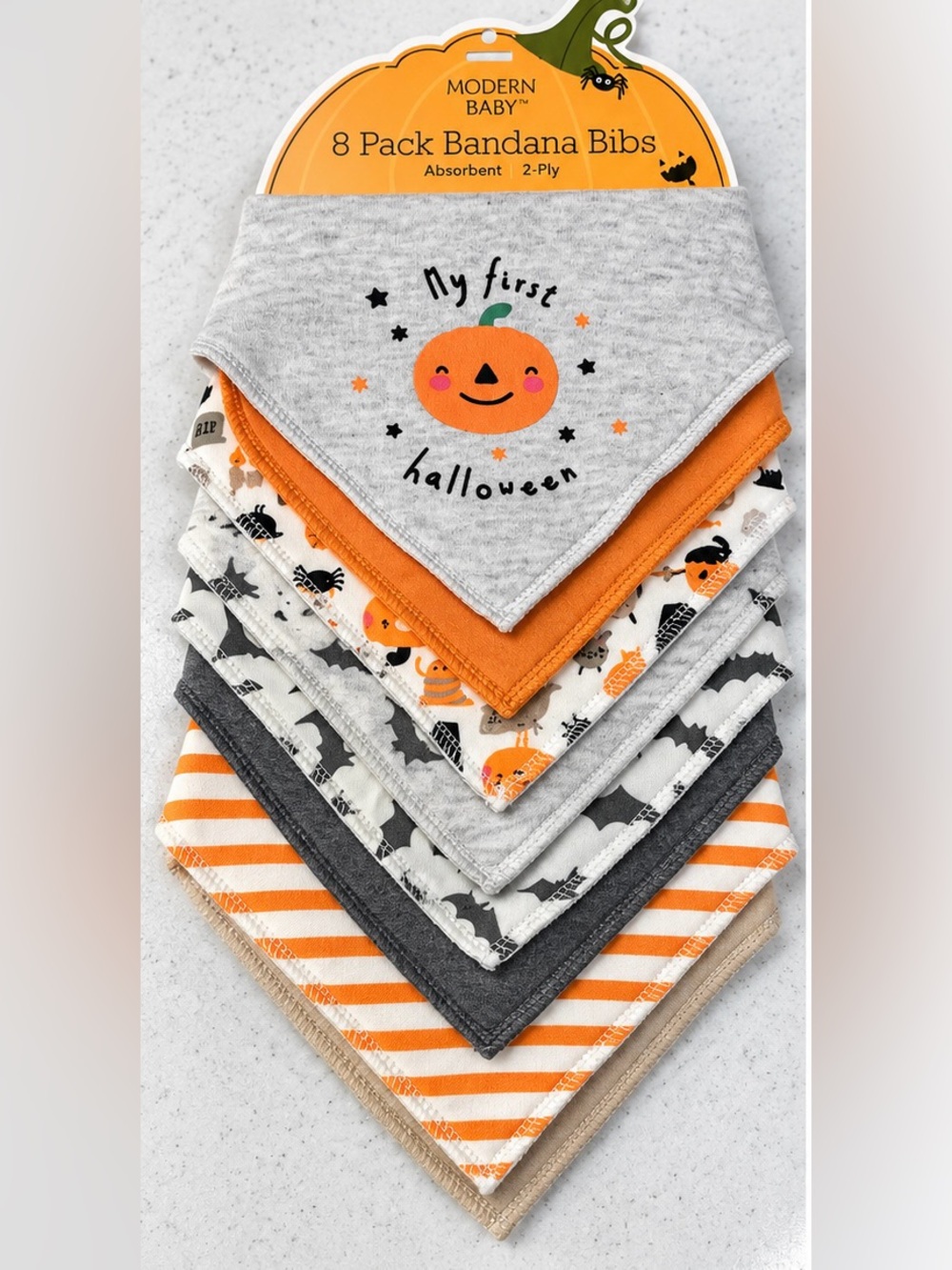 Modern Baby 8 Pack Bandana Bibs My First Halloween
